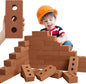 Zhanmai 50 Pack Foam Bricks Building Blocks for Kids Foam Cinder Blocks Large Fake Bricks Toy for Stacking and Construction 8 x 4 x 2.4 Inches(Round)