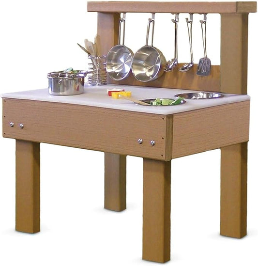 Kids' Station Indoor/Outdoor Toddler MUD Kitchen with Utensils