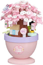 Cherry Cottage Mini Bonsai Tree Micro Building Set Building Toy Plant Cherry Tree Flower Collection Decor for Home Desk Greenery Decoration Building Blocks DIY Creative Gifts