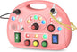 Montessori Busy Board, Busy Board with LED Light for Toddlers 2-4 Year Old, Baby Sensory Board Toddler Travel Toys for Kids My Preschool Busy Book Boy and Girls Birthday Gifts (Pink)