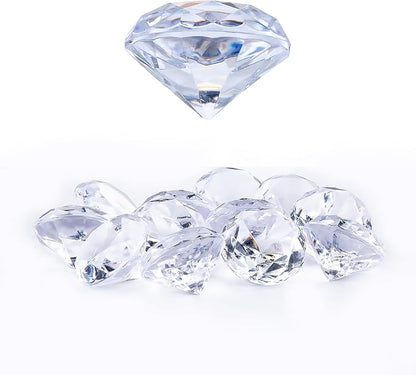 Niceup 26PCS Fake Diamonds Gem Toys, 1.5in Clear Pool Diving Gems Acrylic Plastic Gemstones for Kids, Party Décor Jewels Treasure Hunt Hiding Sensory Bin Filler Toys Craft Supplies