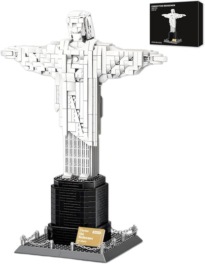 Jesus Architecture Model Building Blocks Set,Brazil Christ The Redeemer Statue World Famous Landmark Series Toys Gitf for Kids Adults