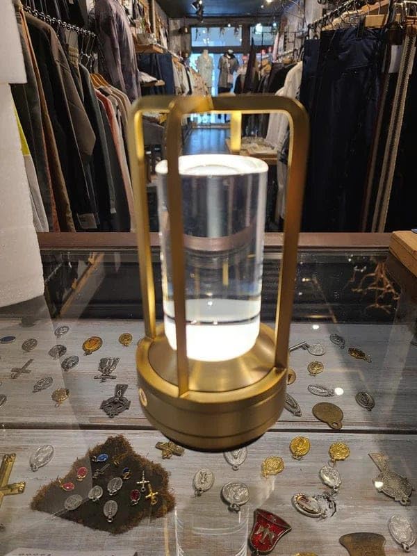 Klarako Crystal Lantern Lamp – Modern Cordless Rechargeable Bedside & Outdoor Light, Portable Wireless Lamp – Dimmable Touch Control – Luxury Living Room & Hotel-Style Lighting (Gold, 2-Pack)