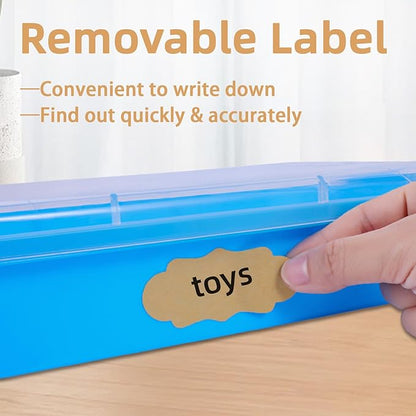 3 Pcs Plastic Sensory Bins-Portable Sandbox Container with Handle & Clear Lid-Stackable Play Tray for Kids Storage Sand,Toys & Crafts-Organizing Container for Home,Office and More(Green+Blue+Pink)