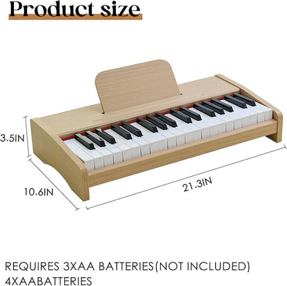 Kids Piano Keyboard, 37 Keys Digital Piano for Children, Toddler Music Educational Instrument Toy Wood Piano for 3+ Girls and Boys
