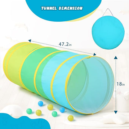 PigPigPen Kids Tunnel for Toddlers,Pop Up Play Tunnel Tent for Babies or Dogs, Indoor & Outdoor Toys for Kids Backyard Playset (Cotton Play Tunnel)