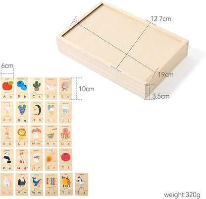 Wooden Puzzles Toddler Toys Gifts for 3 Year Old Boys Girls, Animal Jigsaw Puzzles Montessori Toys Preschool Learning Activities, Gift for Girls Boys (Animal Letters)