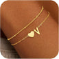 Gold Initial Bracelets for Women Girls - 14K Gold Plated Heart Initial Bracelet Teen Girl Gifts Trendy Stuff Dainty Gold Bracelets for Women Girls Trendy Jewelry Gifts