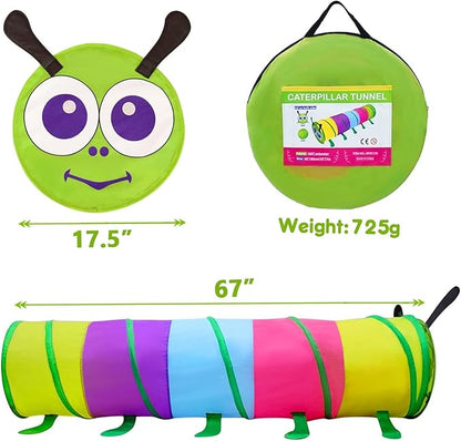 PigPigPen Kids Tunnel for Toddlers,Pop Up Play Tunnel Tent for Babies or Dogs, Indoor & Outdoor Toys for Kids Backyard Playset. (Colorful Modeling Play Tent)