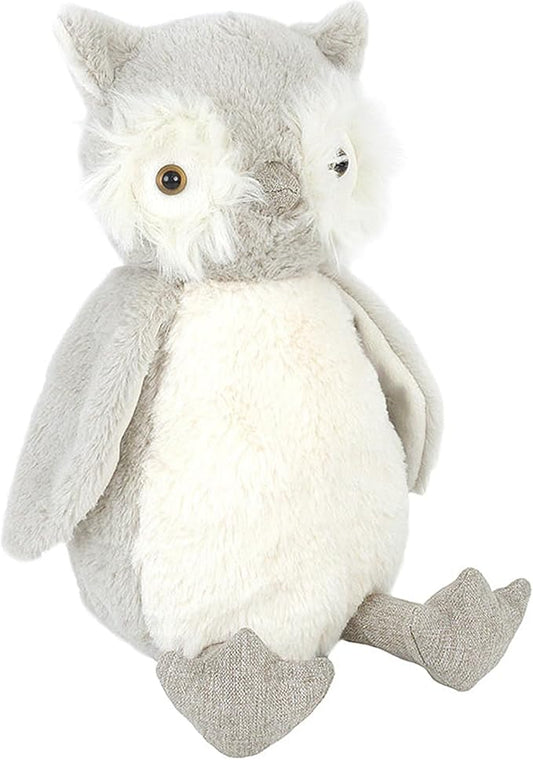 MON AMI Oliver The Owl Plush Toy - 13" Soft & Cuddly Plushie, Adorable Stuffed Animal for Kids, Baby Gift, Huggable Soft Toy, Features Plastic Eyes & Beads for Weighted Feel, Perfect for Snuggling