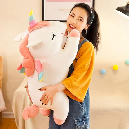 Unicorn Stuffed Animal, Soft Unicorn Plush Hugging Pillow Toy Gifts for Kids (White, 31.4 in)