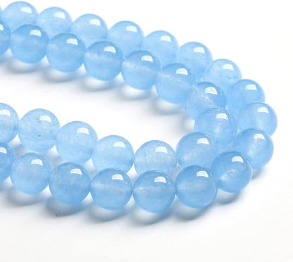 4MM 86PCS Blue Aquamarine Chalcedony Spacer Loose Beads for Jewelry Making DIY Bracelet Necklace