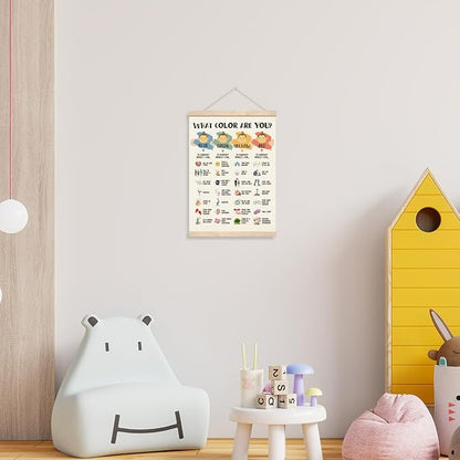 Geondos Emotions Learning Canvas Poster - What Color are You, Inspirational Canvas Wall Art, Children's Emotional Charts Poster, Educational Posters, Decorations for Calm Down Corner Classroom