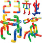 STEM Building Blocks Toy, Plastic Tube Locks Construction Building Blocks Set Educational Tube Learning Toy for Boys Girls