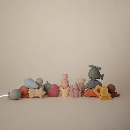 mushie Princess Bath Toys Play Set for Toddlers | 100% Food Grade Silicone | Mold Free, Pack of 4