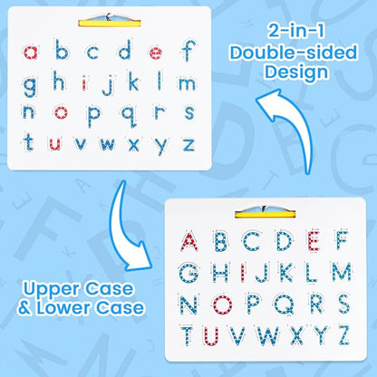 Magnetic Alphabet Tracing Board, ABC Magnetic Letter Board, Magnets Tablet Drawing Board Preschool Learning Toys for Kids