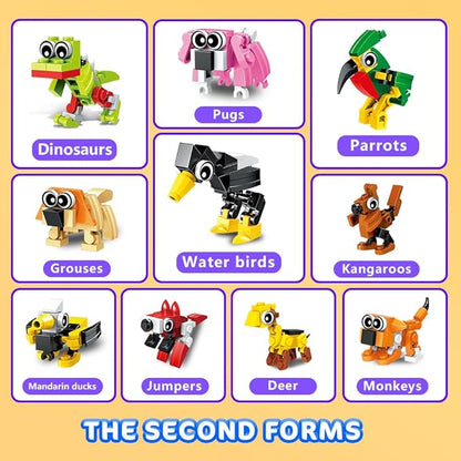 HOGOKIDS 60 Kinds Party Favors for Kids, 20 Pack 3-in-1 Animals Building Block Toy Sets for Goodie Bags Stocking Stuffer Classroom Prizes Birthday Christmas Easter Gifts for Boys Girls Ages 6-12+