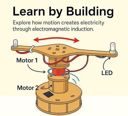 STEM Kits for Kids Age 8-10, STEM Toys for Boys 8-12, Wooden LED Spinner Model Building Kits, Wood 3D Puzzles 8-13, Science Crafts Projects, Gifts for 8 9 10 11 12 13 14 Year Old Teen Boys Girls
