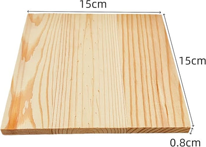 6PCS Unfinished Wood Square Blocks for Crafts, 6x6x0.3in Blank Wooden Squares Pine Wood Boards for Carving,DIY Wood Coasters,Painting & Burning