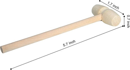 24 Pieces Mini Wooden Hammers Natural Wood Mallets Gavel Toy for Kids
