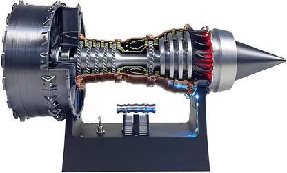 Turbofan Engine Model Kit, Adjustable Speed TR900 Aircraft Turbojet Model With Light, DIY Mechanical Science Education Toy Gift Decor for Adult, 28cm