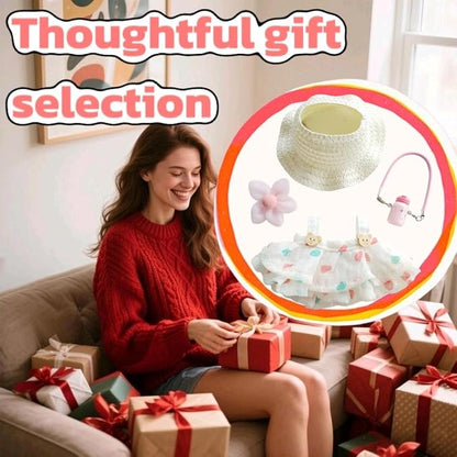 15cm & 17cm Doll Clothes Outfits Set - Premium Dress Up Bundle with Exquisite Accessories | Soft Fabric Fashion Doll Costume for 15-17cm Dolls (White Skirt-4)