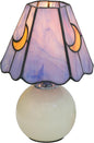 Mushroom Lamp Tiffany Stained Glass Moon lamp Cute Small Bedside Table Lamps for Living Room Home Decor,Girls Women Birthday Christmas Thanksgiving Day Gift,Pink Blue
