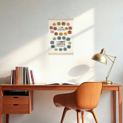Emotional Wall Art, Positive Poster Print Framed, Therapy Office Decor, Things I Can Control Framed Canvas Print, Canvas Painting Artwork For Home School Counseling Treatment Office