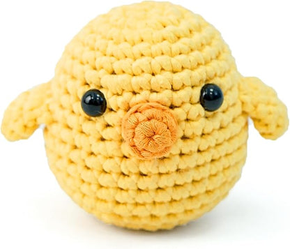 Pinwheel Crafts Easy Crochet Kit for Beginners Kids Ages 12+ - Chirpy Chick Amigurumi Kit for Kids with Thicker Yarn, Hook & Step-by-Step Video Tutorials, Learn to Crochet Kits for Adults Beginner