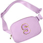 Gitus Gifts for 8 9 10 11 12 Year Old Girls Belt Bag Fanny Pack Crossbody Bags with Initial Letter Patch Cute Stuff Birthday Gifts for Teen Girls Women Personalized Trend Stuff (Lavender-S)