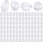Yeshone 100 Pieces Egg Shakers Musical Instruments Percussion Maracas Egg for Kids Toys Plastic Easter Shaker for Learning DIY Painting, Classroom Music, Rhythm(White)