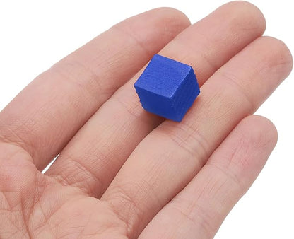 uxcell 300Pcs Wood Blocks for Crafts, 1cm Unfinished Wood Cube Solid Wooden Blank Square Block for DIY Craft Projects Personalized Gifts, Blue