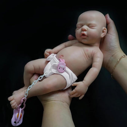 12" Reborn Baby Dolls, Full Silicone Baby Dolls, Realistic Soft Silicone Newborn Baby Doll, Real Full Body Silicone Reborn Baby Dolls with Feeding Accessories-Boy