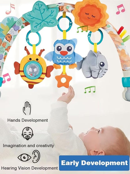 Pau1Hami1ton Baby Stroller Arch Toys, Car Seat Toys,Baby Gifts.S-19(Blue Owl)