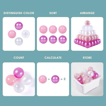 Ball Pit Balls Plastic Balls for Ball Pit Phathalate Free BPA Free Plastic Balls 100pcs 2.2" Set for Toddlers for Play Tent Tunnel