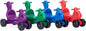 CarePlay 2-in-1 Squirrel Push & Ride-on Toy, Indoor & Outdoor Use, Made in The USA, Durable Construction, 4-Pack Blue, Red, Green, & Purple