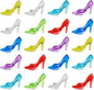 45 PCS Mini Crystal Acrylic Shoes Princess Heels Plastic Slippers Sensory Bin Filler for Girls,Wedding Birthday Party Table Favors,Party Decorations,7 Colors Mixed