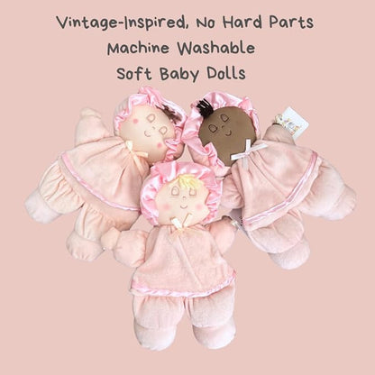 Genius Baby Toys My First Baby Doll, Super Soft and Cuddly, Vintage Classic Style with Pink Dress and Yellow Hair, Ideal New Baby Gift or Baby Shower Present