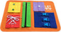 Busy Board Dress Learning Boards for Fine Motor Skills & Learn to Dress, Basic Life Skills Sensory Board, Learn to Zip, Snap, Tie Shoe Laces and Buckle (Type1, Orange)