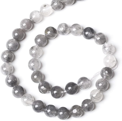 12MM 32PCS Natural Stone Cloudy Quartz Crystal Beads for Jewelry Making DIY Bracelet 1 Strand