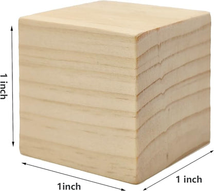 100 PCS 1 Inch Wooden Cubes,Unfinished Wood Blocks for Crafts,Wood Square Blocks for Crafts,Natural Blank Square Wooden Blocks