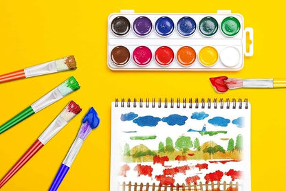 Anezus Large Chubby Paint Brushes Round and Flat Preschool Paint Brushes for Washable Paint Acrylic Paint For Toddler , 10Pcs