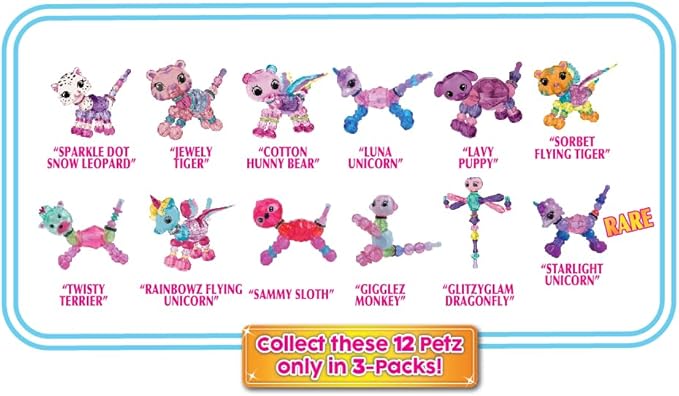 Twisty Petz 3-Pack Jewely Tiger & Cotton Honey Bear - Includes 3 Collectible Petz: 2 You See,1 Surprise! Adorable, collectible petz transform into friendship bracelets, necklace & accessories Girls 6+