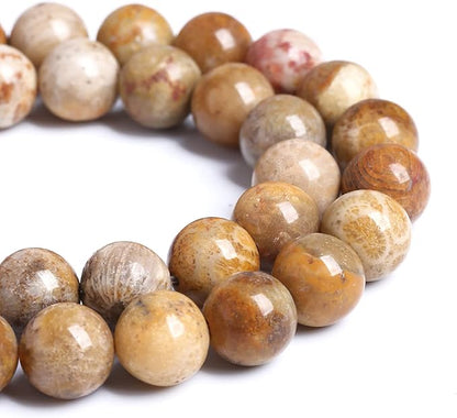 90PCS 8MM Natural Stone Coral Jade Chrysanthemum Beads for Jewelry Making DIY Bracelet