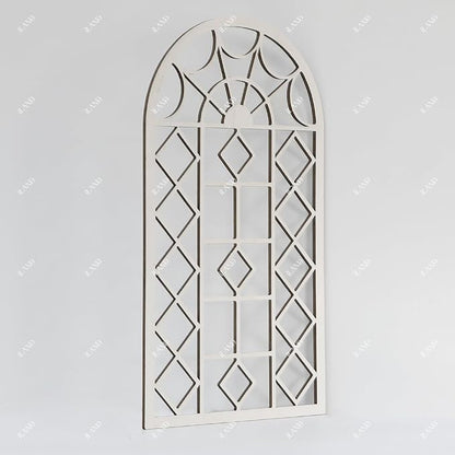 iLAND 1/12 Scale Accessories of Dollhouse Window, Wooden DIY Dollhouse Building Supplies, Complete Miniature Window Kit w/Wooden Frame & Grid Pattern PVC Film