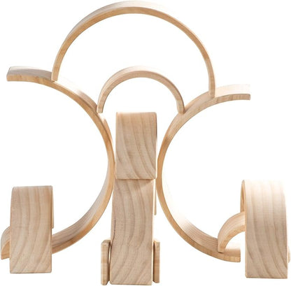 Wooden Rainbow Stacking Toy, 12 Piece Natural Wood Stacker, Extra Large Rainbow Stacking Toy, Nesting Puzzle Building Blocks Educational Toys for Kids Toddlers