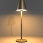 Modern LED Cordless Table Lamp, 4000mAh Rechargeable Battery, 3 Level Brightness Night Light, Metal Shell, Minimalist Design, for Couples Dinner/Coffee Table/Restaurant/Bedroom, Khaki