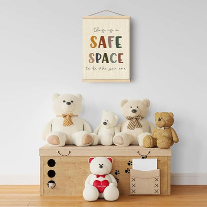 Boat Wades Mental Health Safe Space Poster Hanger Frame, This is a Safe Space Boho Wall Art Hanging Banner Decor for Classroom Therapy Office School Counselor Office Calming Corner, 12x16 Inch