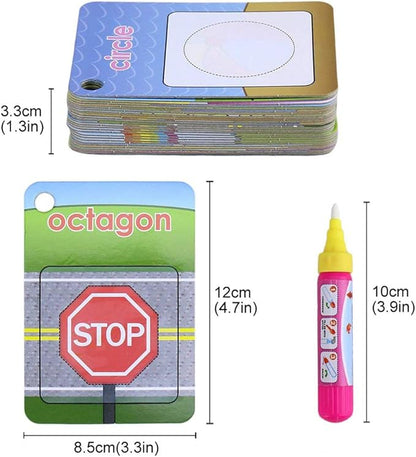 Coolplay Water Coloring Cards Learning Number Shape Color Toddler Girl Toy Water Paint Cards Airplane Activities for Kids Toy