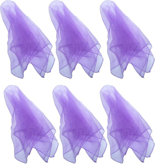 Hoerev Pack of 6 Dancing Juggling Scarves for Decoration Colors Scarves,Size 24"x24",60cmx60cm (Purple)